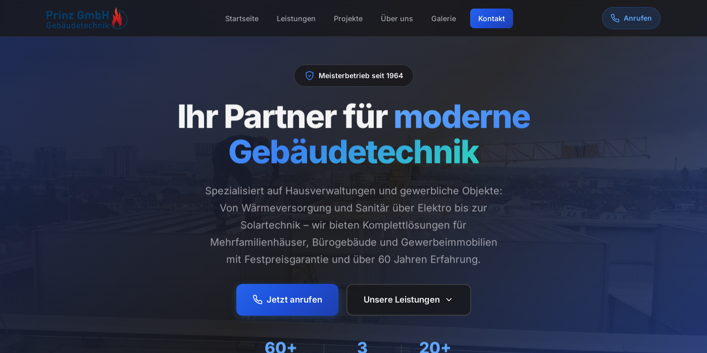 Website-Vorschau: Prinz Gebäudetechnik